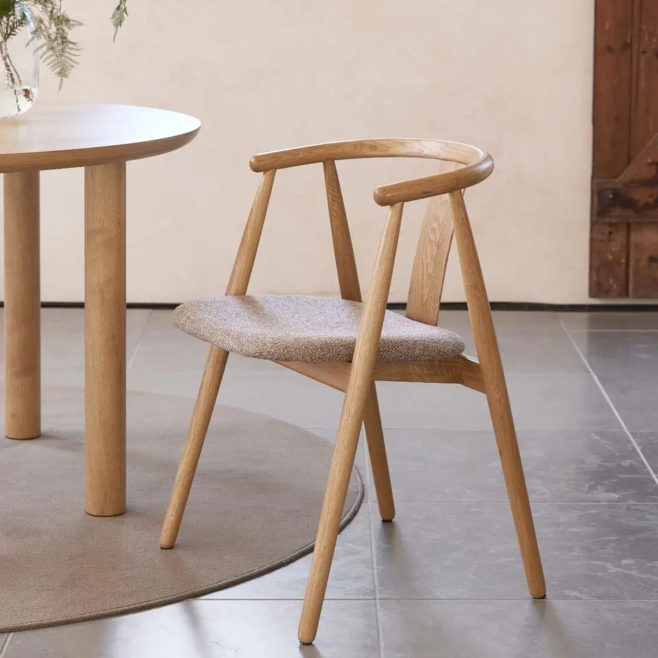 Eetkamerstoel Naturel/Bruin Eikenhout - 52x59x76,6cm - Relate - Set van 2