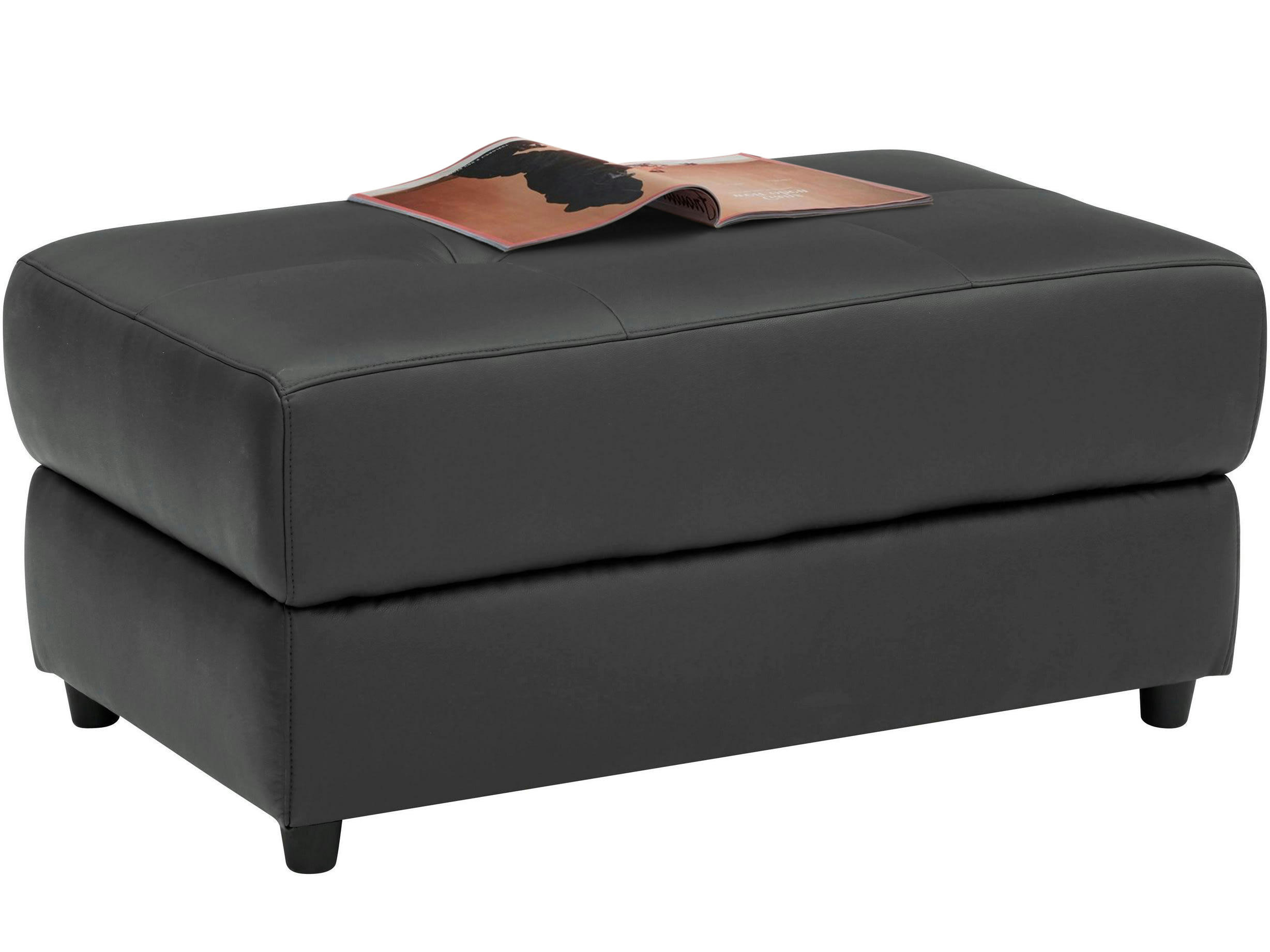 CAPENA - Pouf rembourré en PU gris