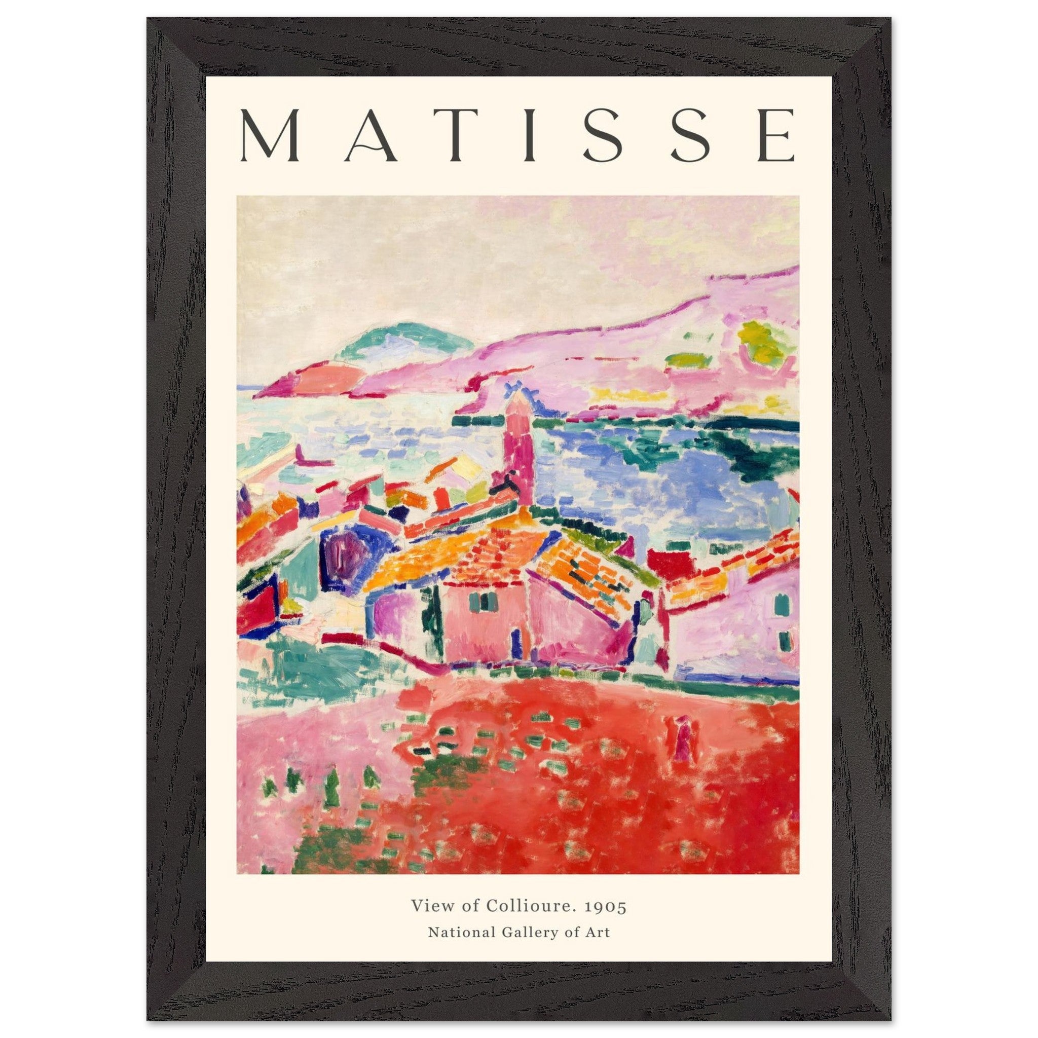 Artfulprints Poster met Lijst Matisse - View of Collioure 1905  - A4 21x29.7 cm - Meerkleurig