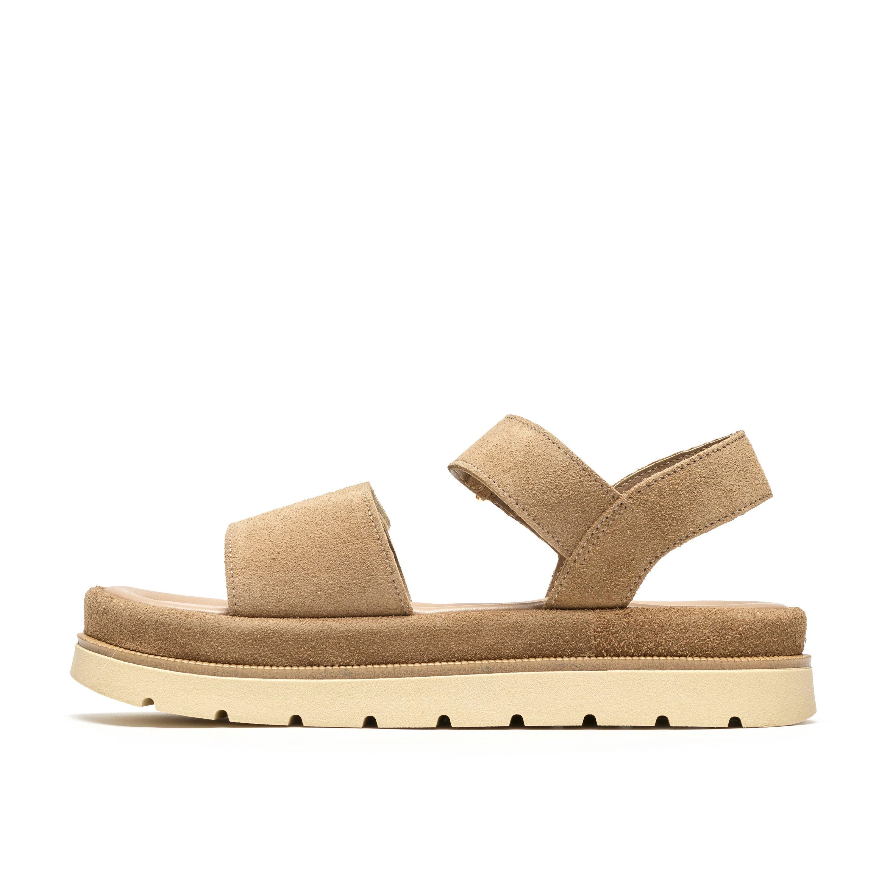 Clarks Sorella Strap Sand Suede Flat Sandals,Flatforms