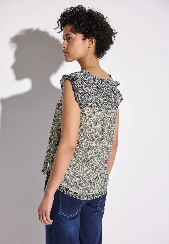 Chiffon-Top mit Rüschen