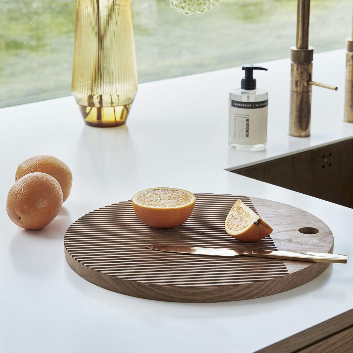 RIPPLE - Vase en verre ambre H26