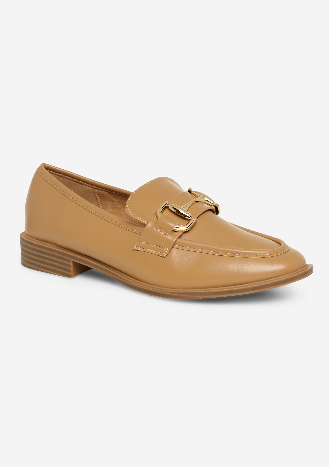 Glanzende loafers met gesp