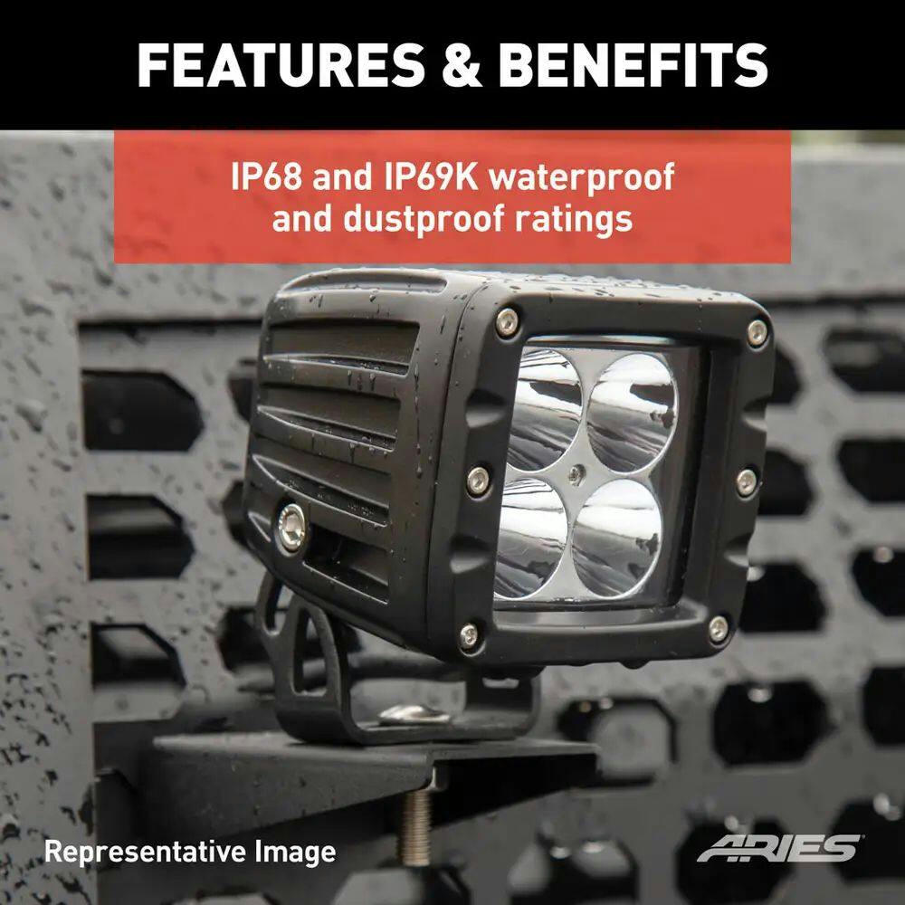 Aries 1501305 Jeep Wrangler JL Gladiator Windshield Lights & Brackets
