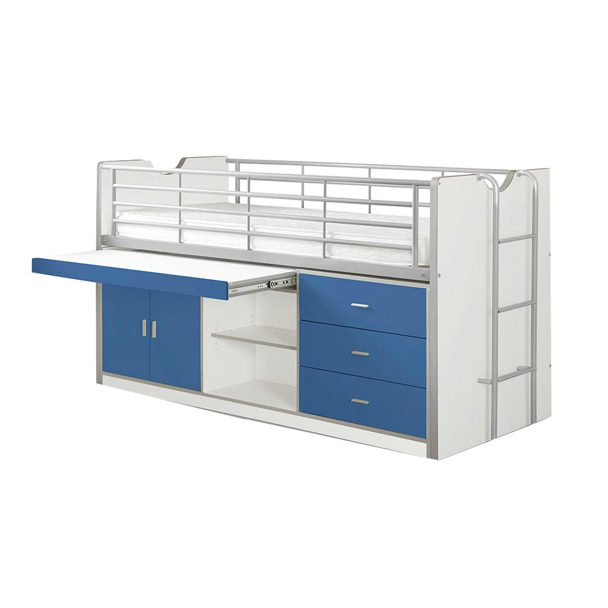 BONNY - Lit combiné 95 90x200 sommier inclus bleu
