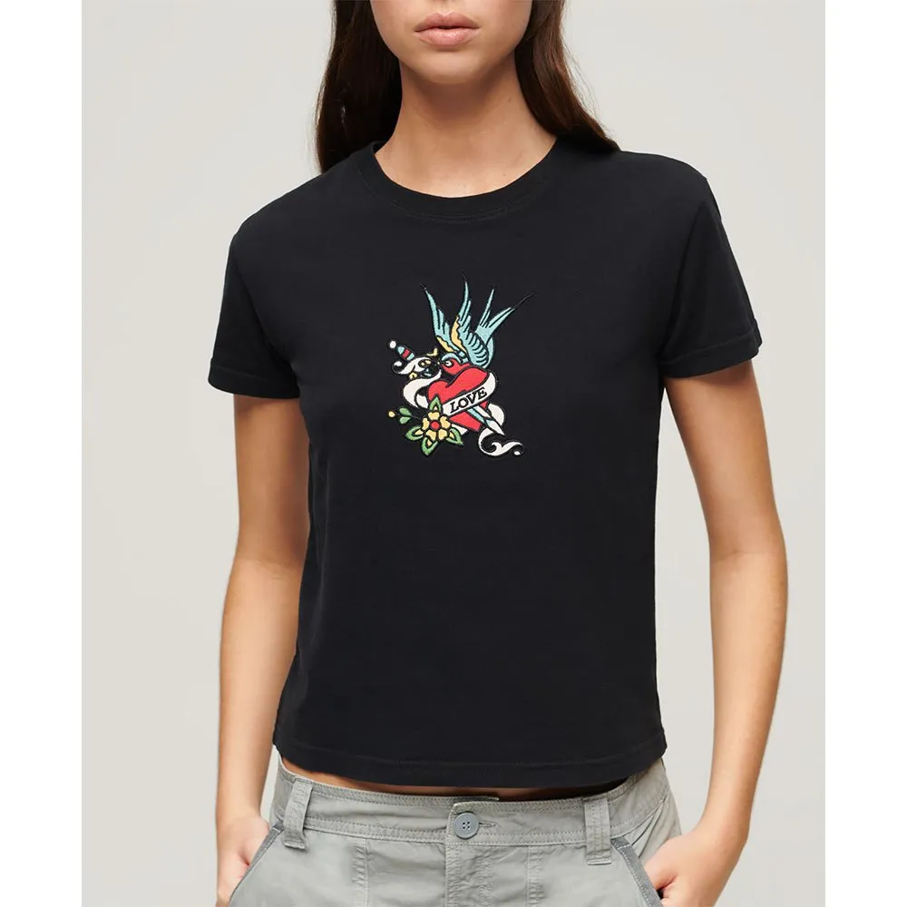 Superdry Tattoo Embroidered Fitted short sleeve T-shirt