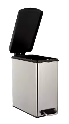 simplehuman Stainless Steel Rectangular Step Garbage Can, 10-L