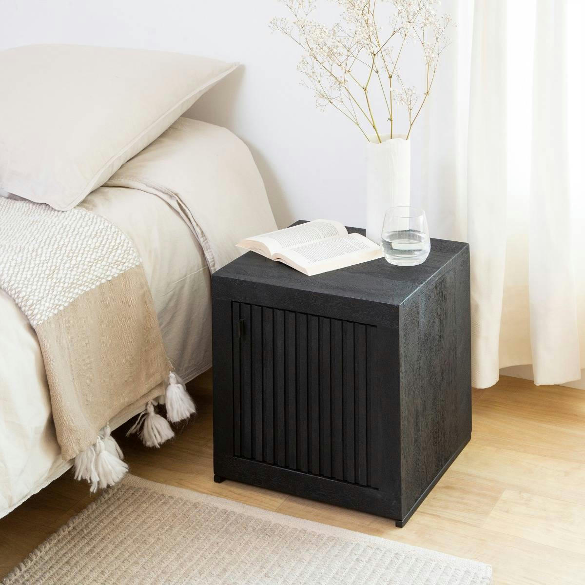 - Chevet en bois noir 35 cm