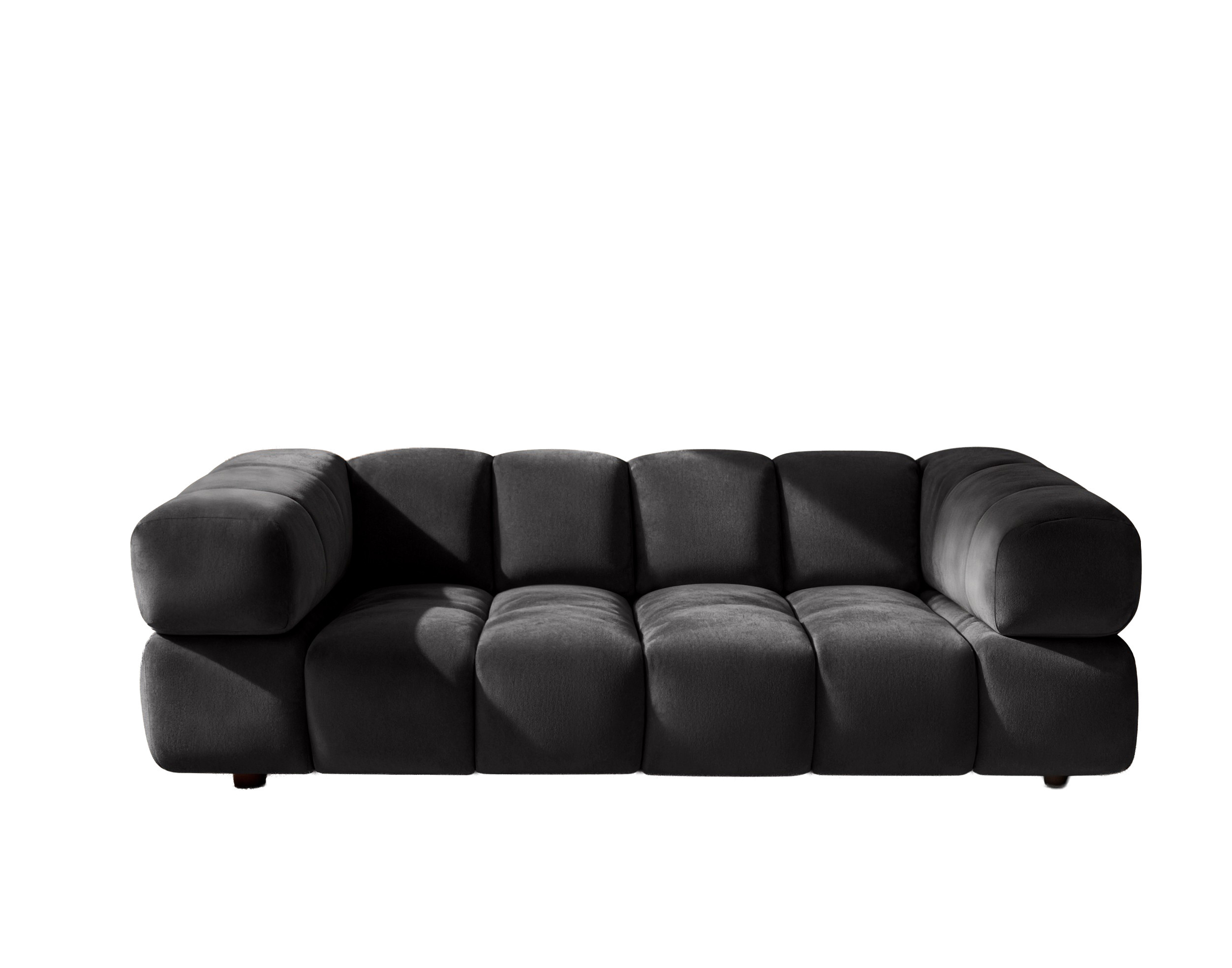 Sofa trzyosobowa, tkanina welurowa Bluvel, Czarny, Averro