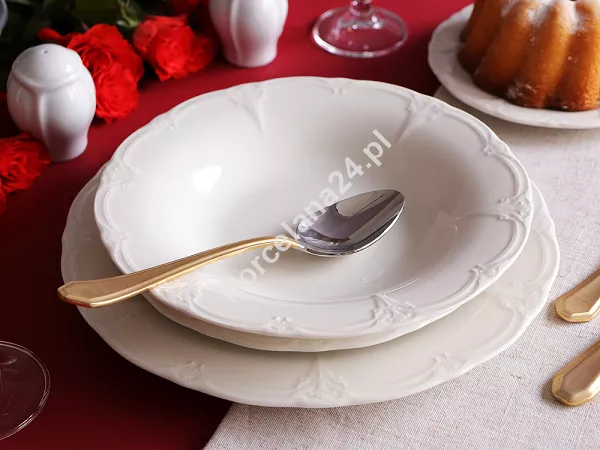 Komplet talerzy 6 osób (18 el.) Bon Bistro - Retro Ivory ecru