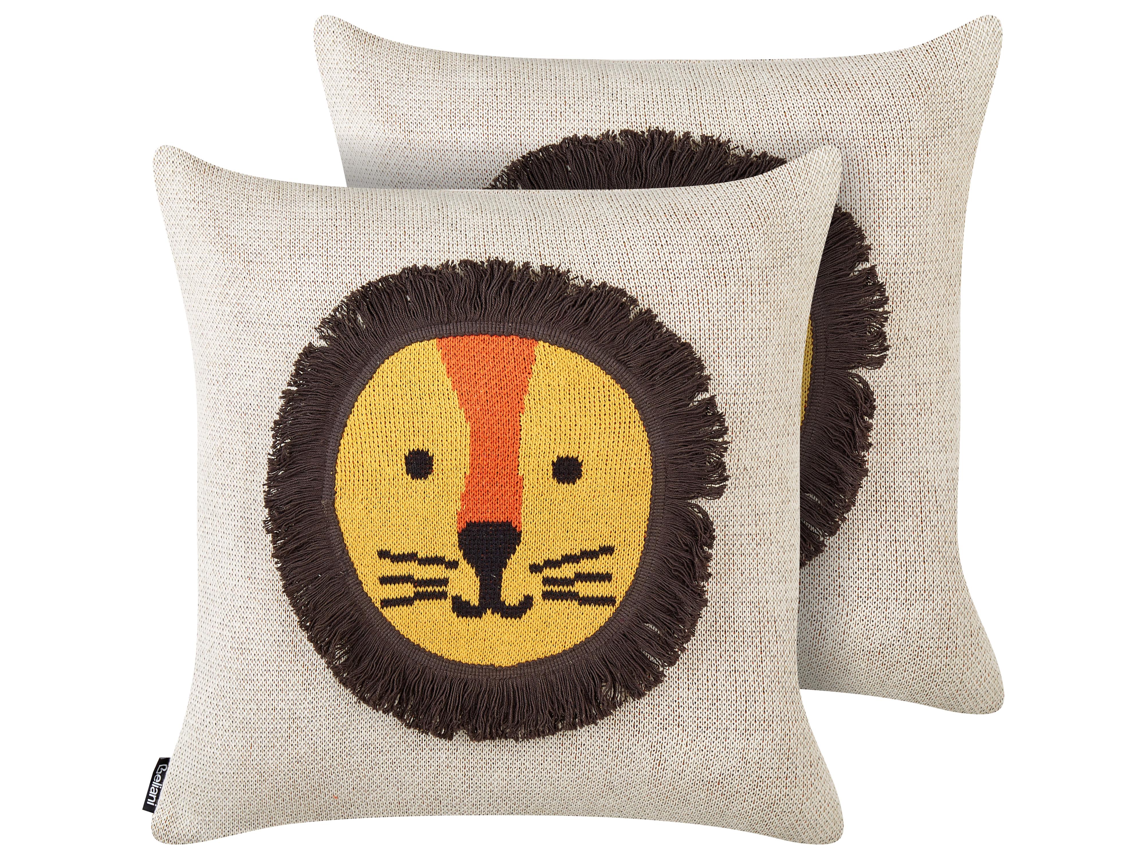 Set of 2 Decorative Cushions SARANGAR Cotton 45 x 45 cm Beige