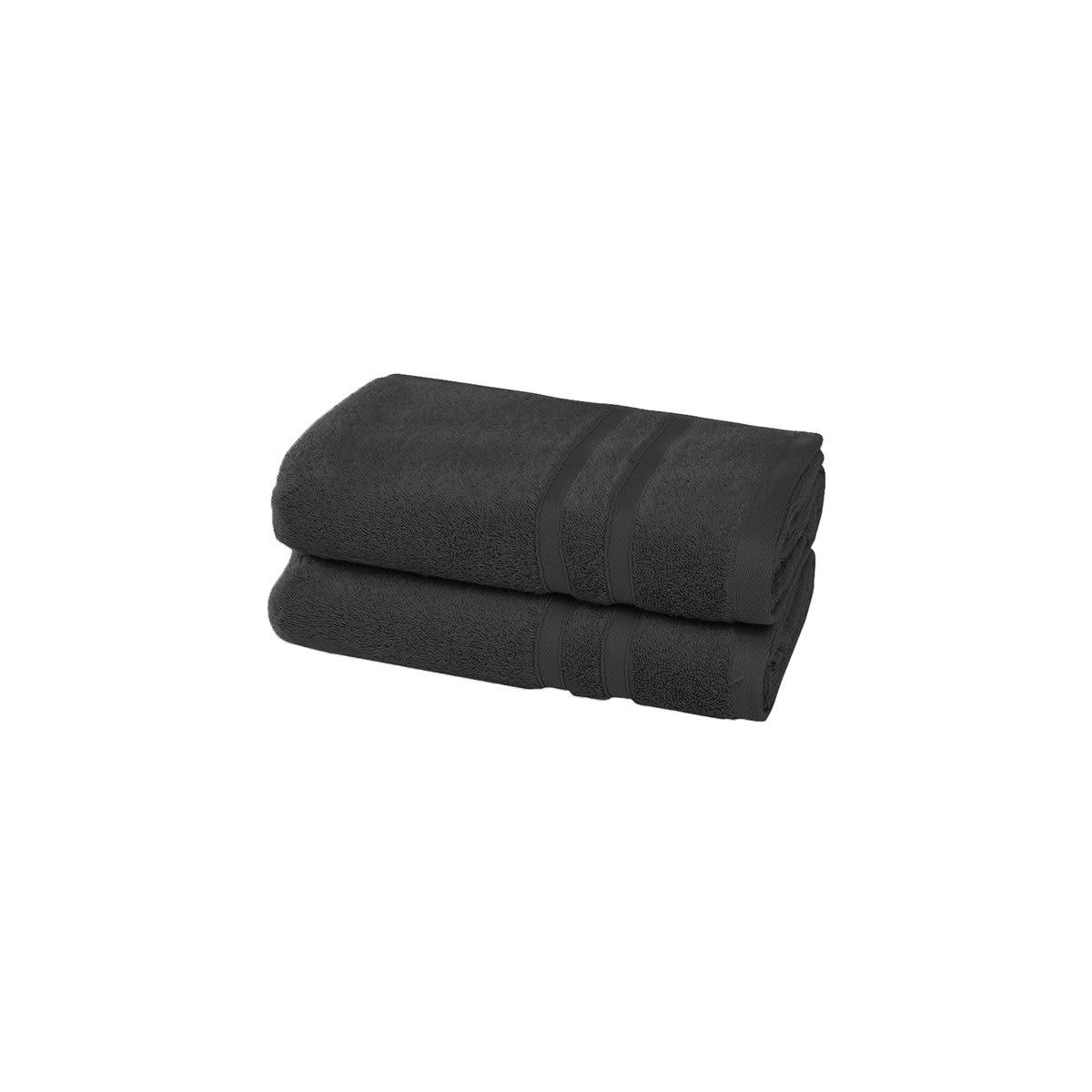 ORGANIKA - 2 serviettes en coton bio Carbone 50x100 cm