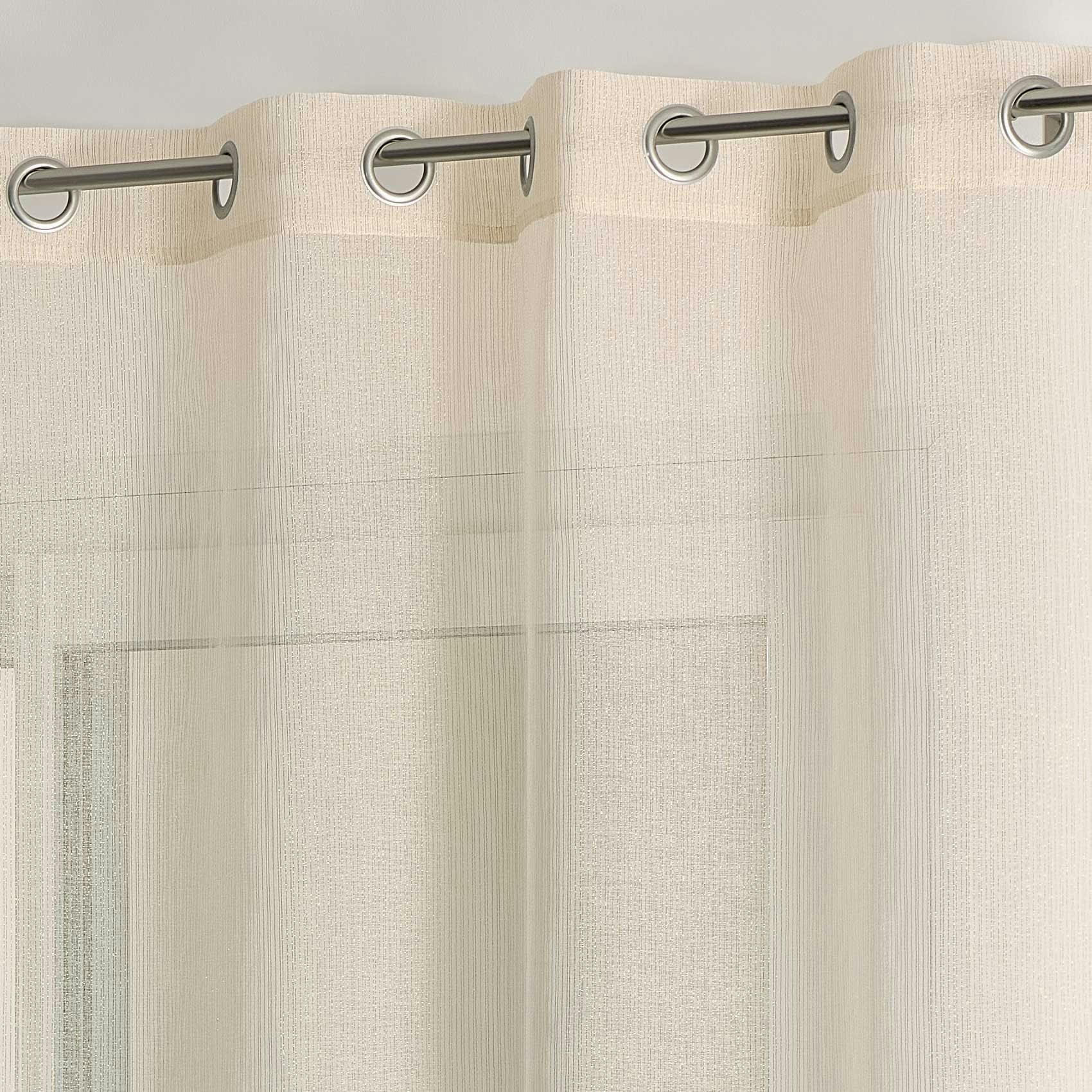 - Voilage fantaisie à rayures en lurex polyester doré 140x240 cm