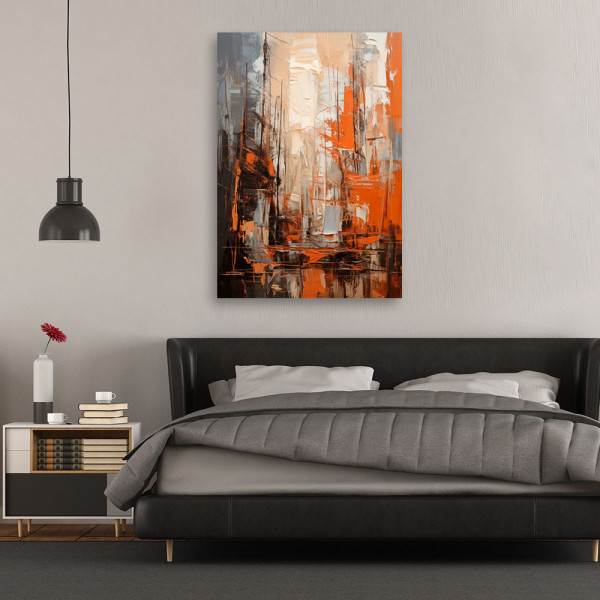 Feeby Obraz na płótnie, Abstrakcja Akryl Pomarańczowy 40x60