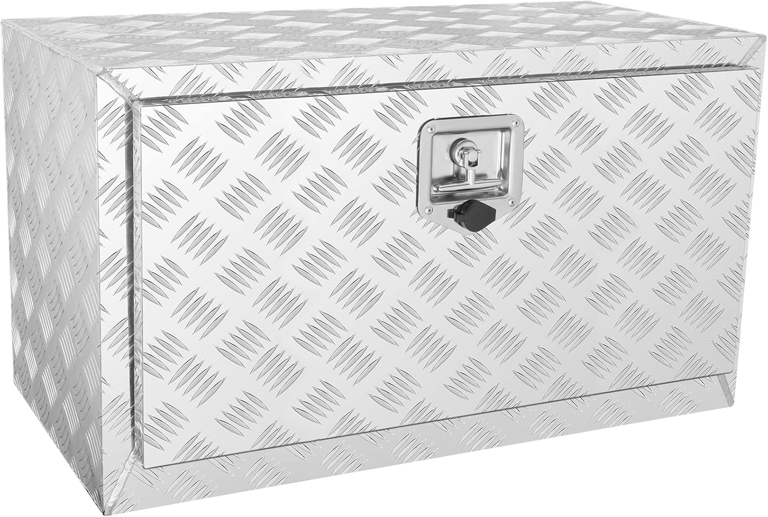VEVOR Underbody Truck Box, 30×14×16 Pickup Storage Box, Heavy Duty Aluminum Diamond Plate Tool Box with Lock and Keys, Waterproof Trailer Storage Box with T-Handle Latch for Truck, Van, Trailer