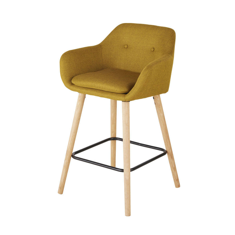 Arnold - Fauteuils pour îlot central jaune moutarde H66 (x2)