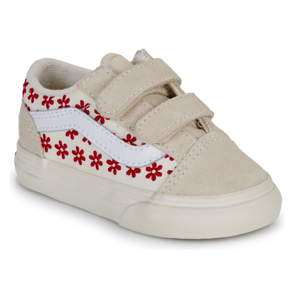 Vans - Old Skool V Chantilly Floral RACING RED - Beige / Bordeaux