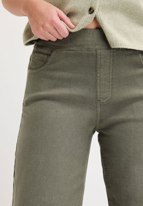 Womens Khaki Elasticated Waist Wide Leg Kate Jeans