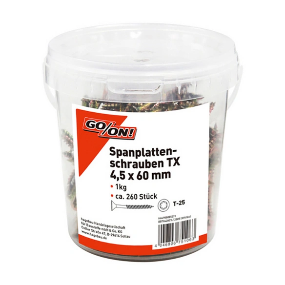 Torx-Spanplattenschraube, ØxL: 4,5 x 60 mm, Stahl