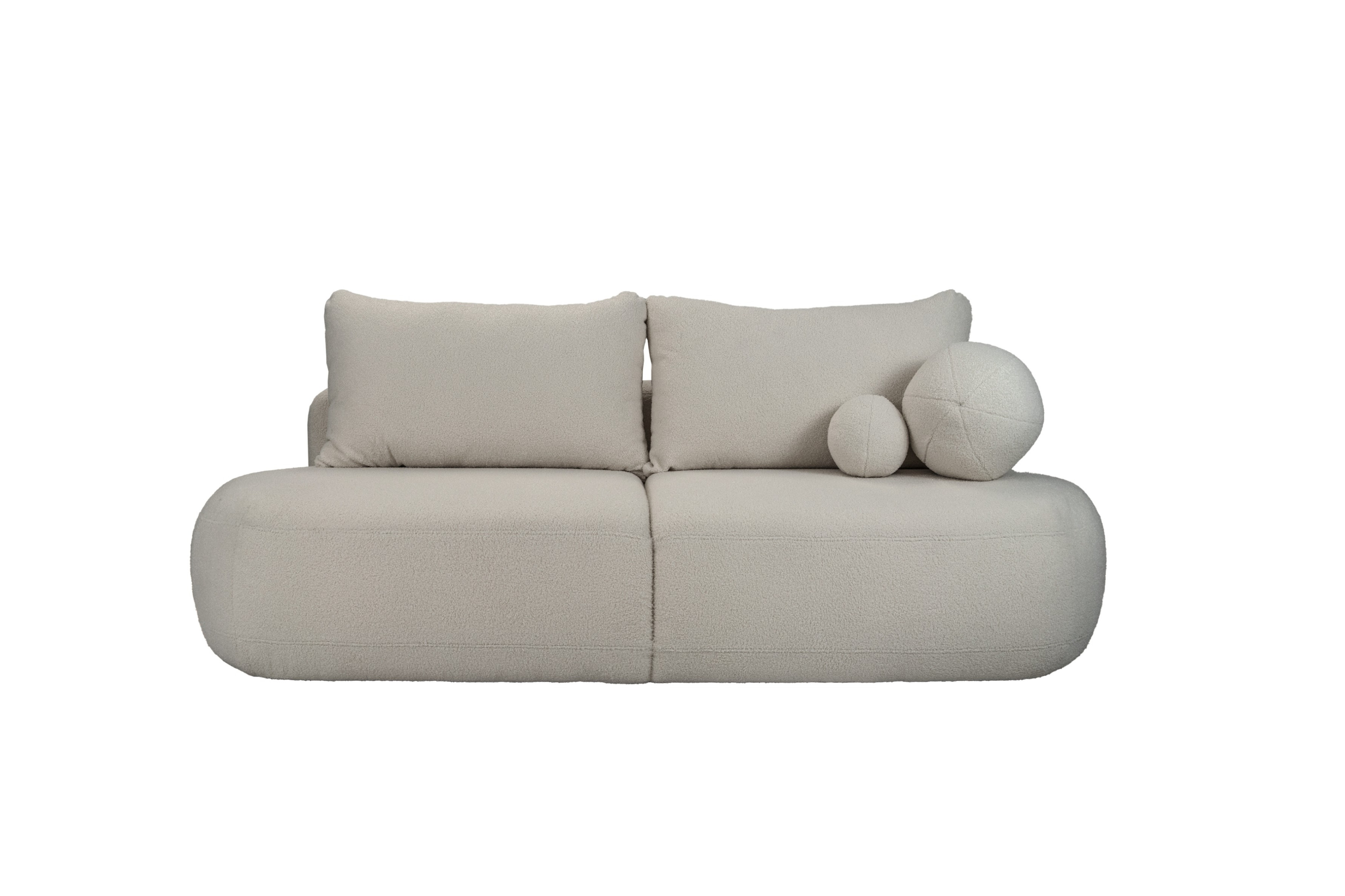 Rozkładana Sofa Fabo z pojmnikiem na pościel, tkanina Quelle Szary