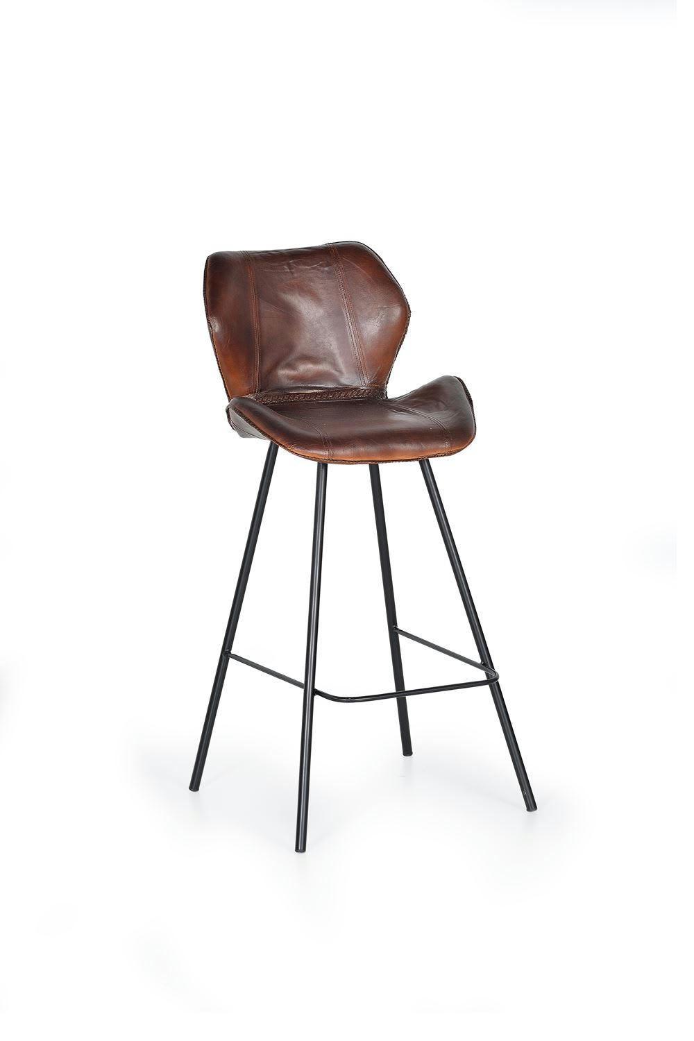 - Tabouret en cuir et metal