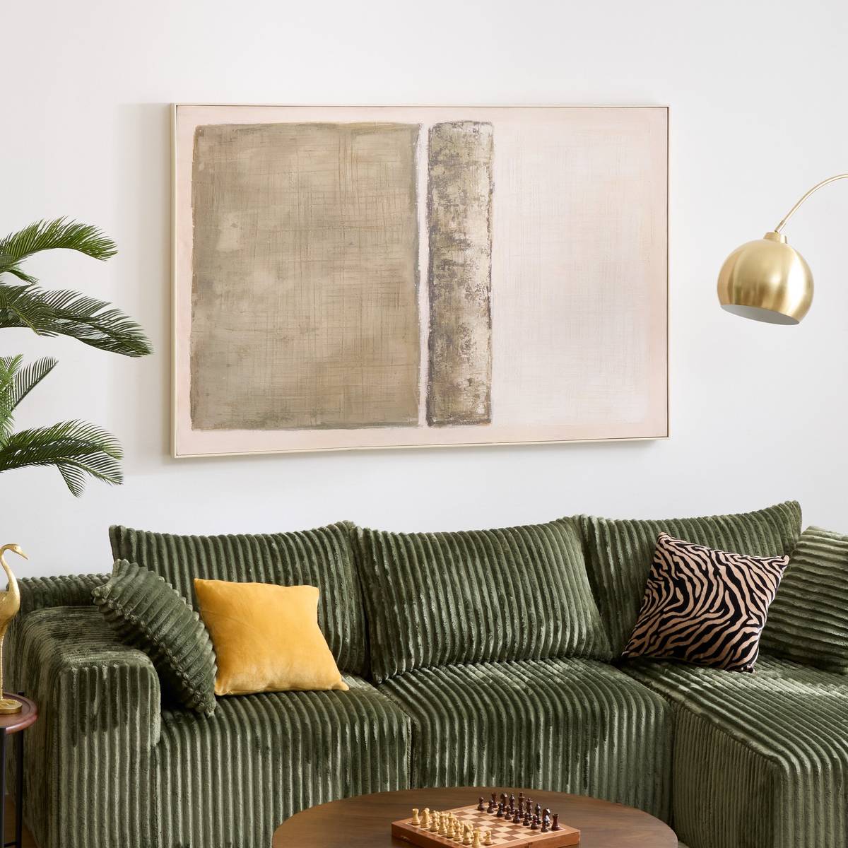 Framed Painting 'Alan' Green, 100x150 cm