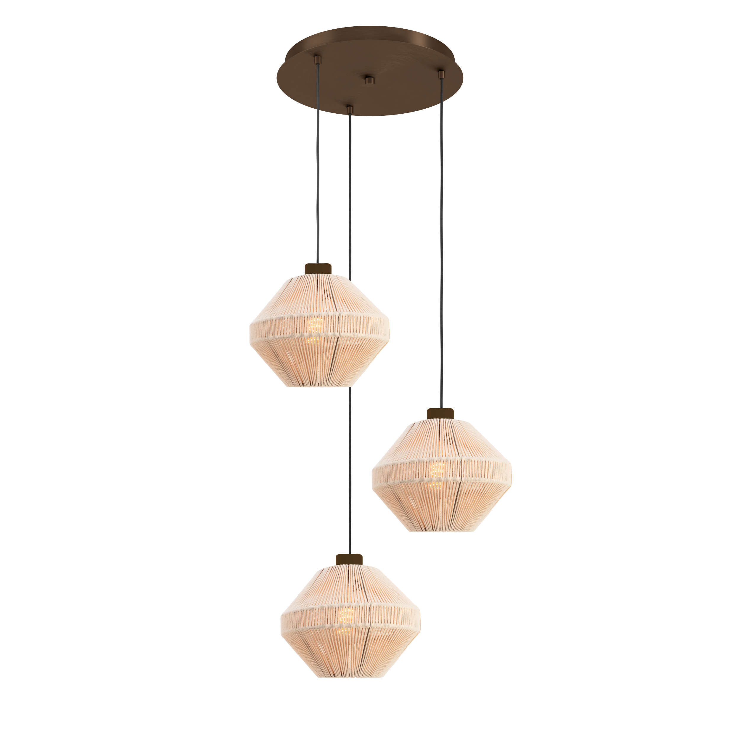 EGLO hanglamp Orimini - Ø 48 cm - crème/brons - textiel