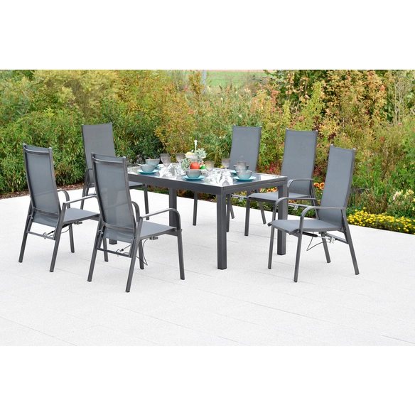 Gartenmöbel-Diningset »Alassio«, 7 tlg., 6 Sitzplätze, Aluminium