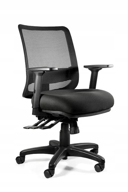 Ergonomiczny fotel biurowy SAGA PLUS M czarny siatka/tkanina