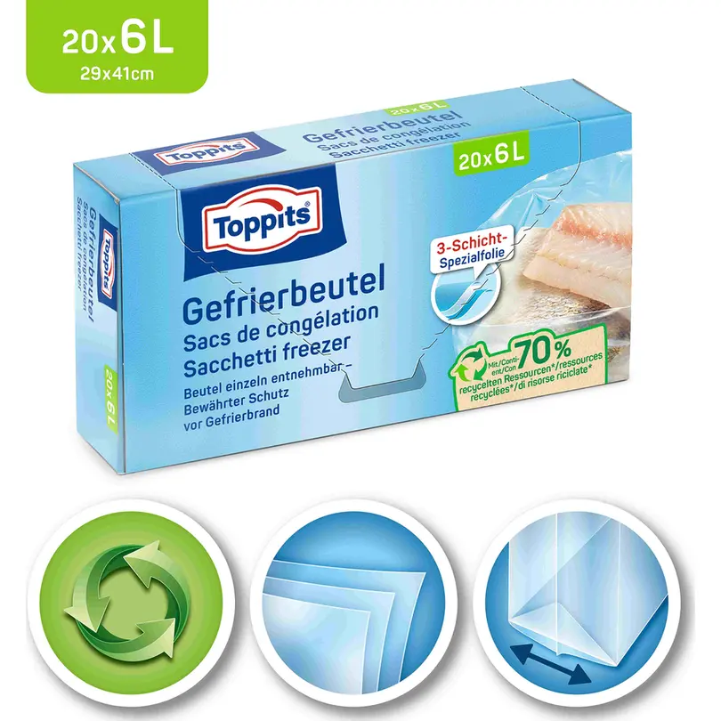 Frischhaltebeutel 20er-Set Toppits