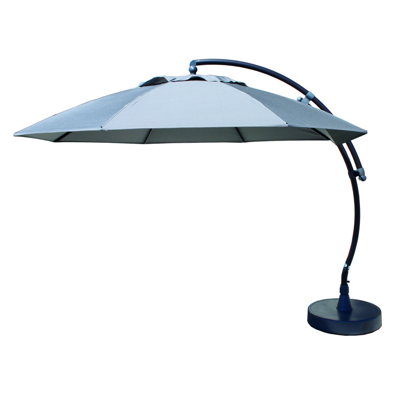 Parasol déporté et inclinable Easy Sun titanium Ø 375 cm SUNGARDEN
