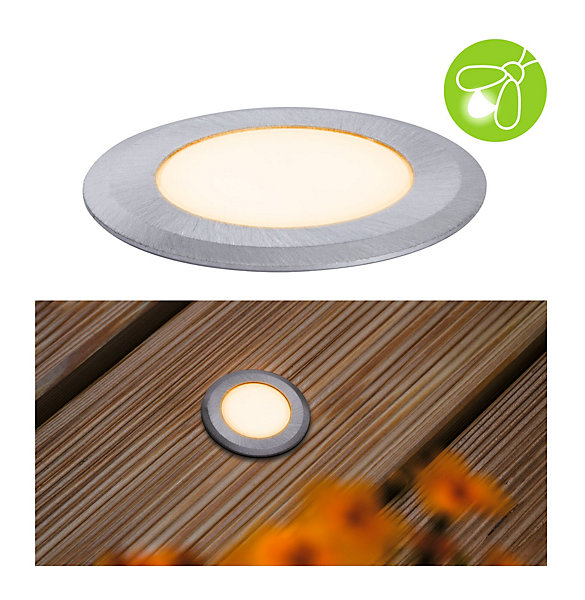 Encastré de sol LED Floor favorable aux insectes IP67 rond 50mm 2200K 2,2W 60lm 230V Alu Matière plastique Métal