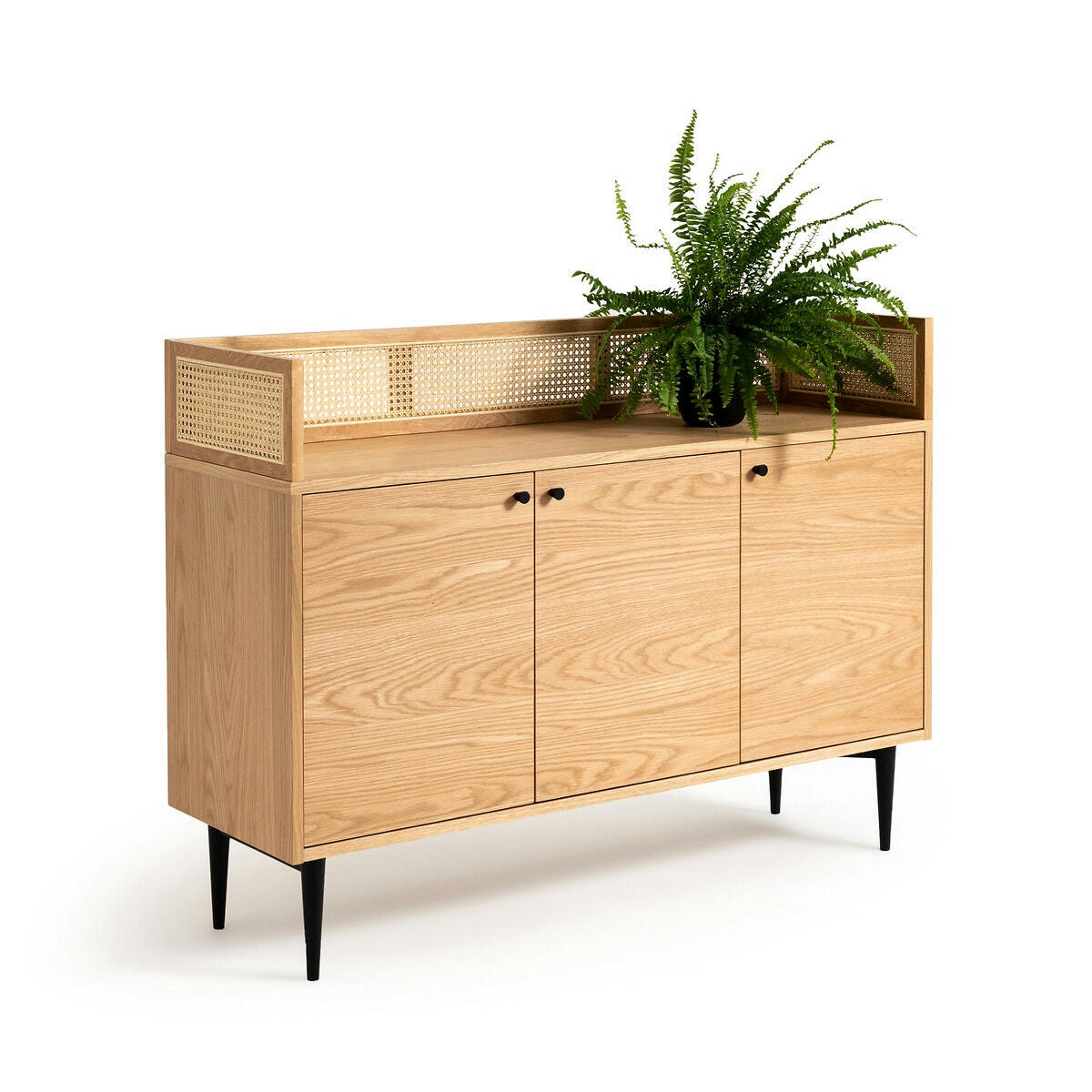Buffet en chêne et cannage de rotin, Noya