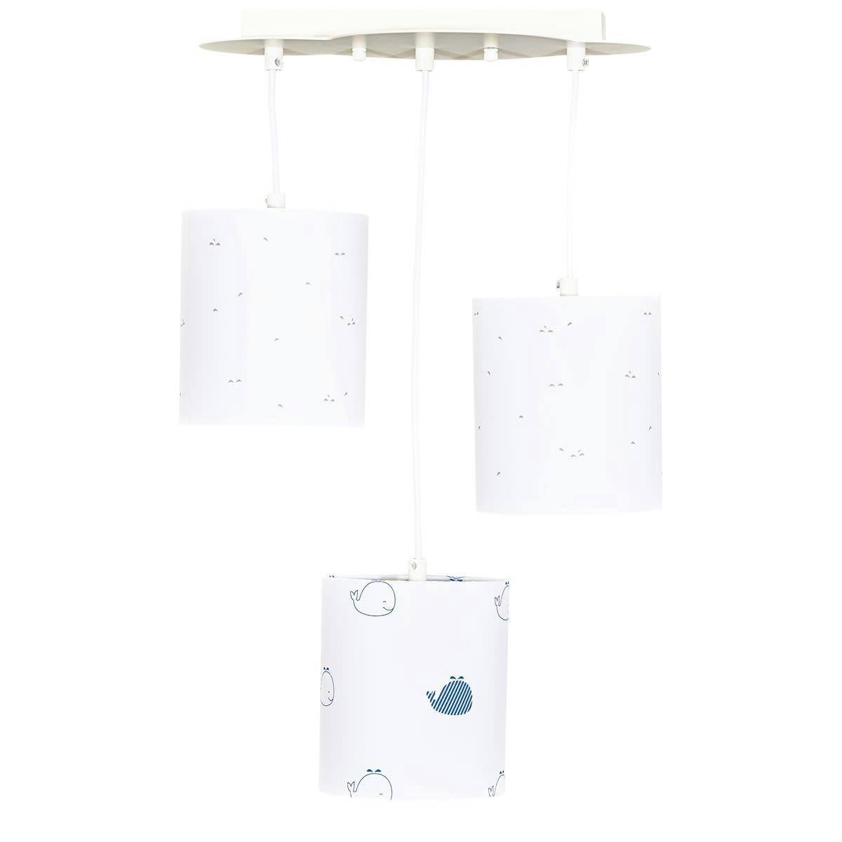 BLUE BALEINE - Suspension lumineuse en coton blanc