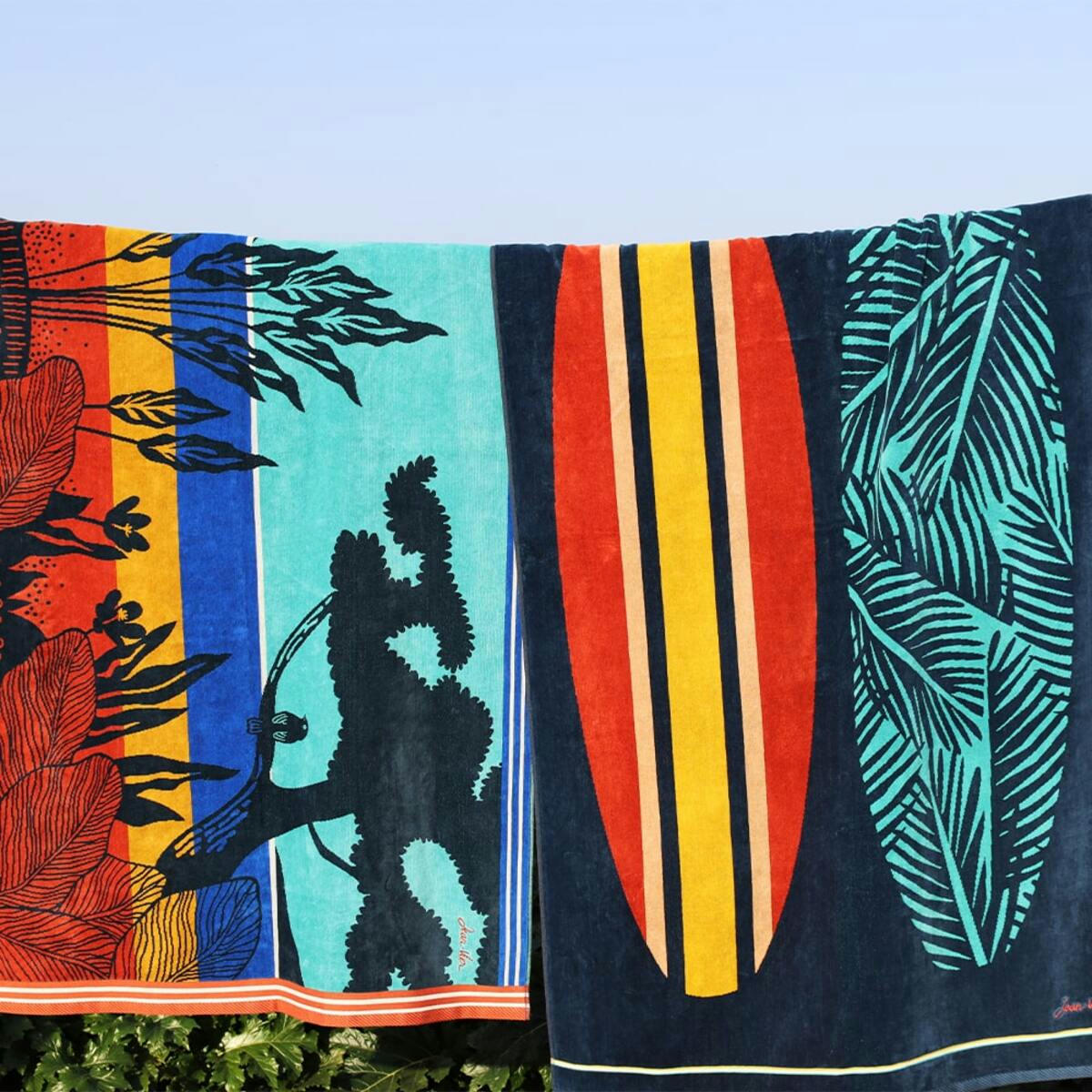 COTE OUEST - Drap de plage coton Bleu 100x180 cm