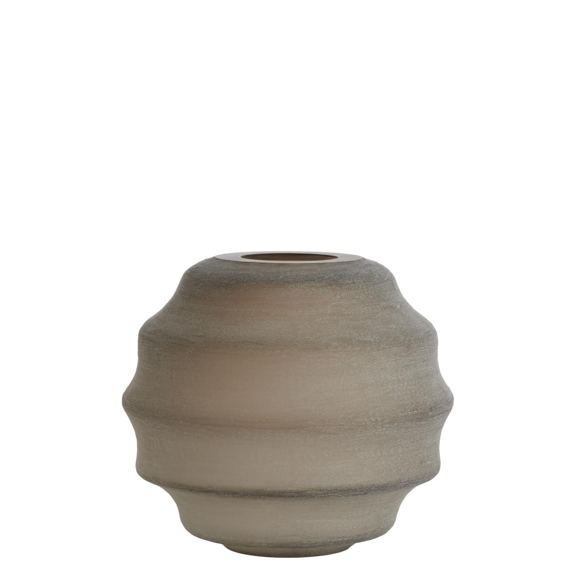 Light & Living - Nayoro vaas Ø32,5x29 cm - glas mat lichtbruin