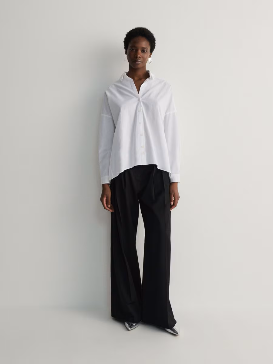 Cotton Shirt With Tie Detail