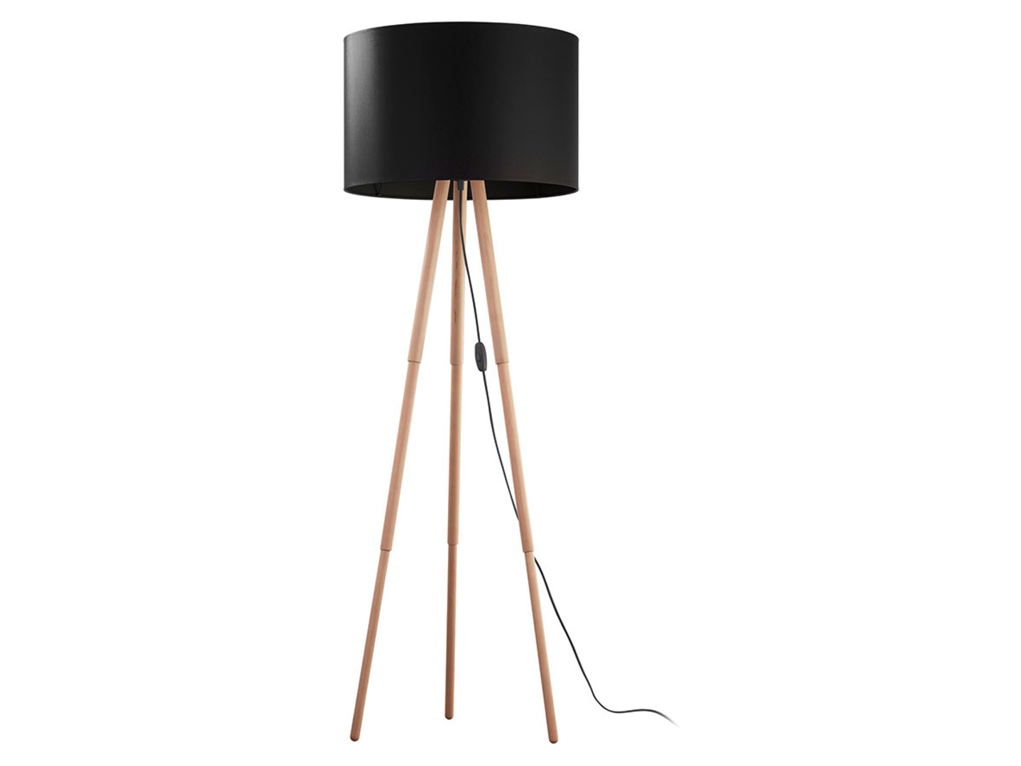 Lampa podłogowa Tokyo Black tkaninowa czarna