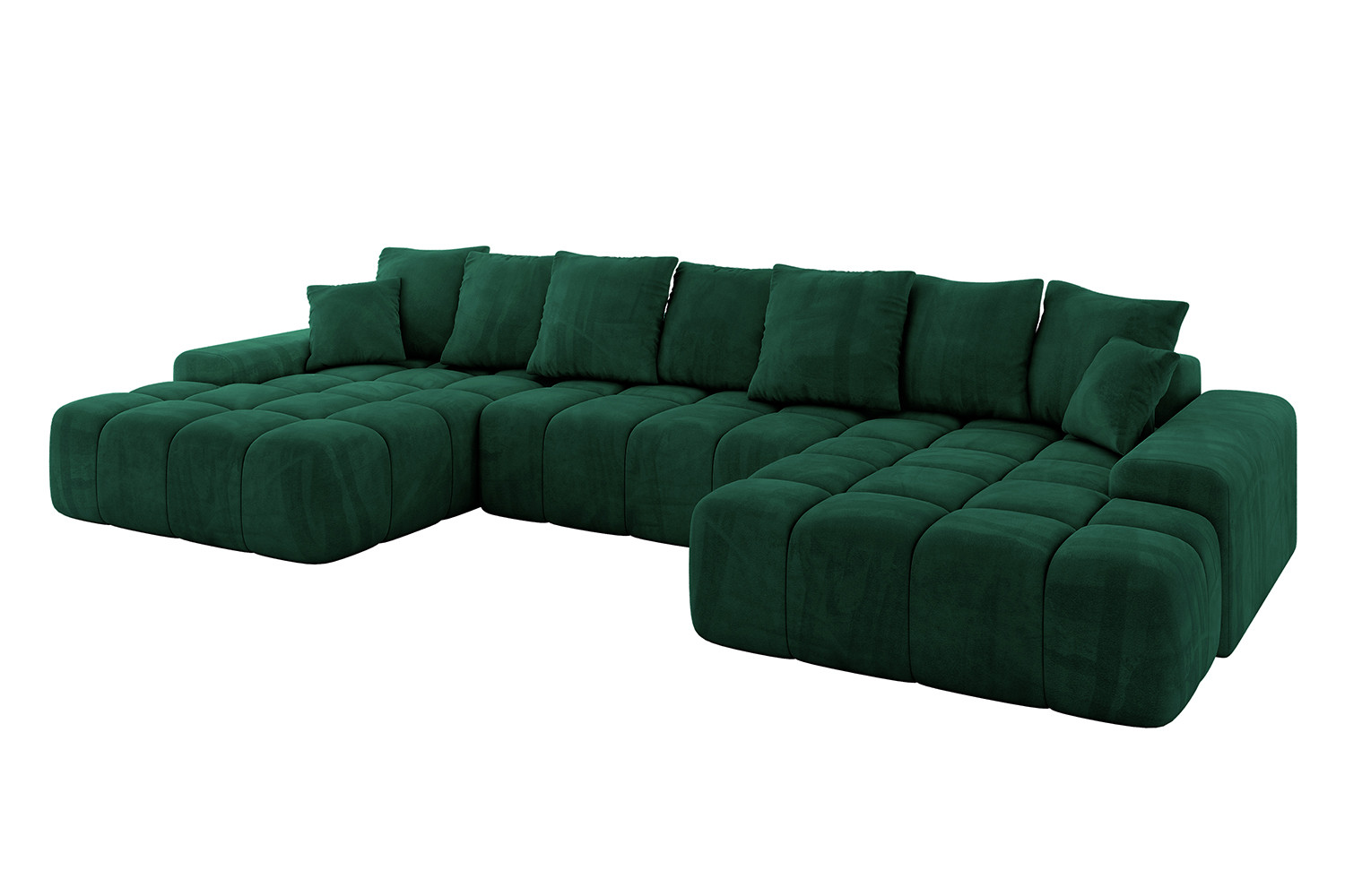 Narożnik z funkcją spania i pojemnikiem ENSI-U 353x164x69 cm Zielony