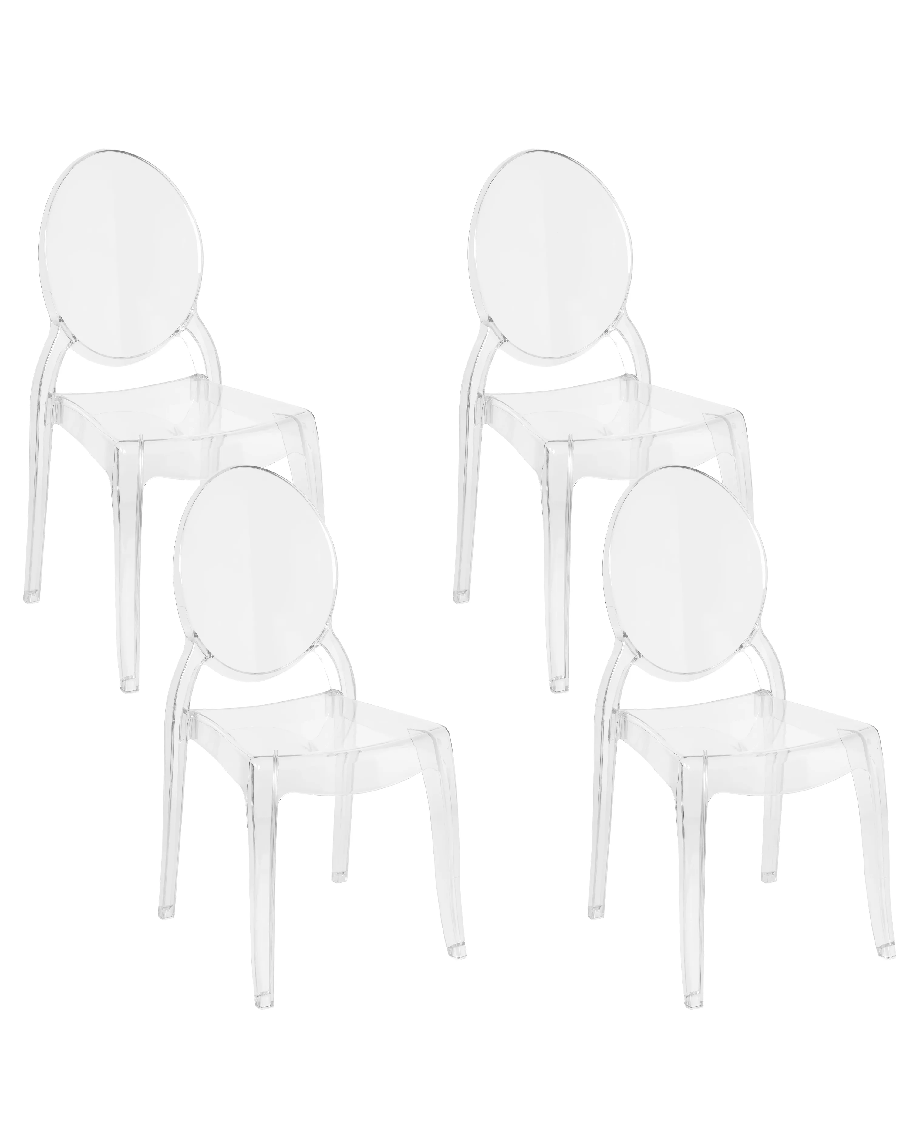 Set of 4 Dining Chairs MERTON Transparent