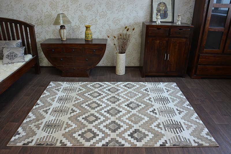 Dywan ARGENT - W4809 Romby Beżowy 133x190 cm