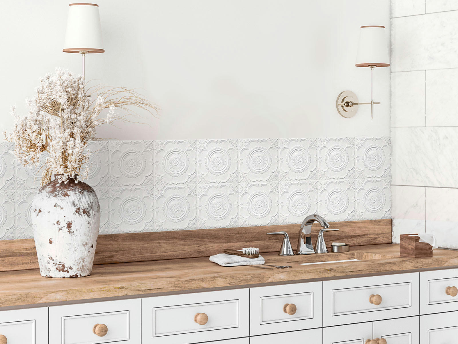 - Crédence adhésive gypseries blanc 40cmx2m