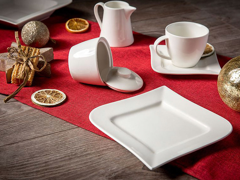 Spodek pod filiżankę Kubiko Fala porcelanowy biały