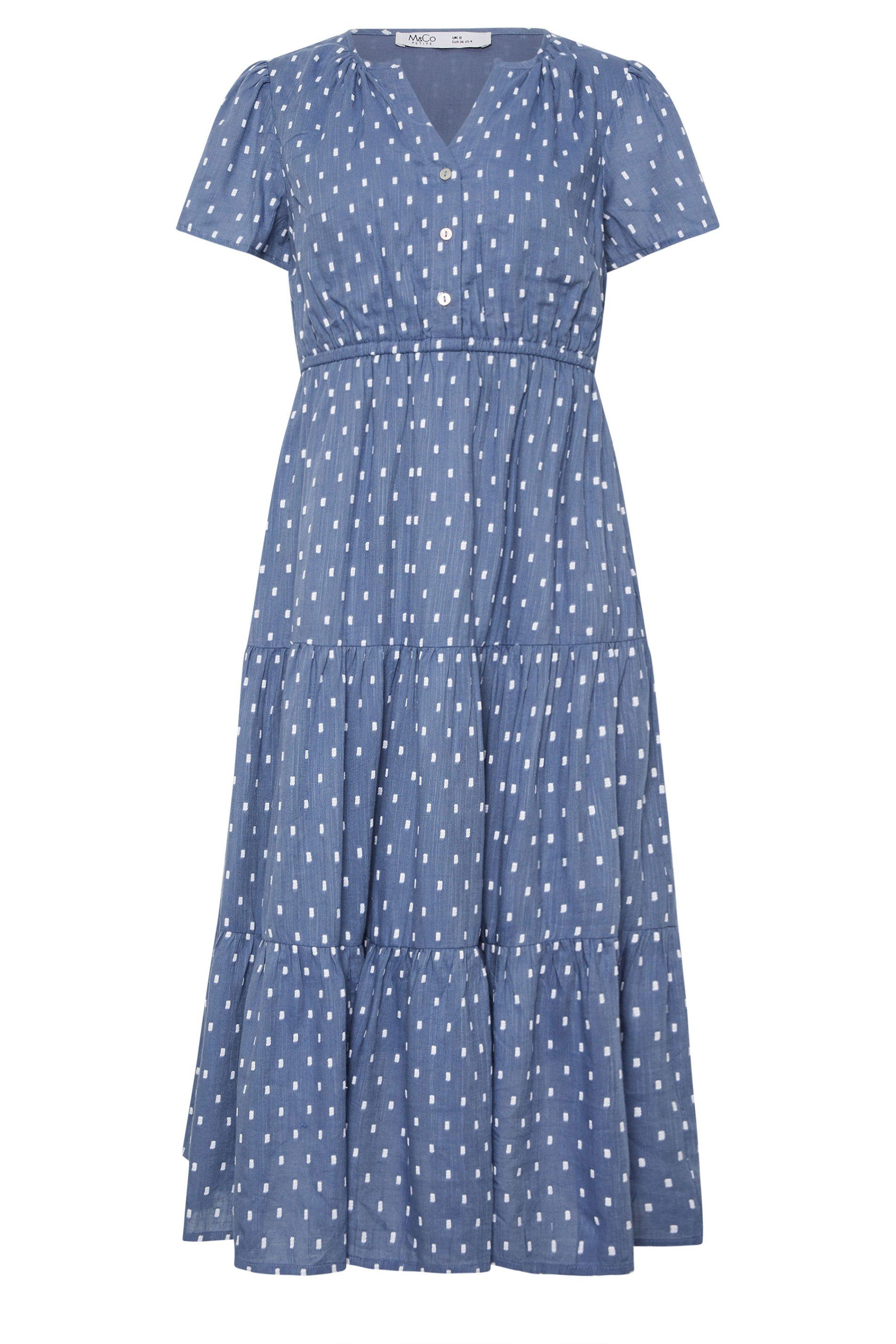 M&Co Petite Dobby Tiered Maxi Dress