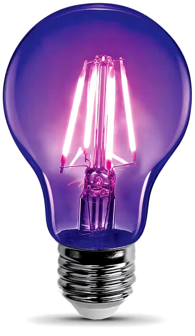 Feit Electric A19 Party Non-Dimmable LED Light Bulb, Black Light, 7W