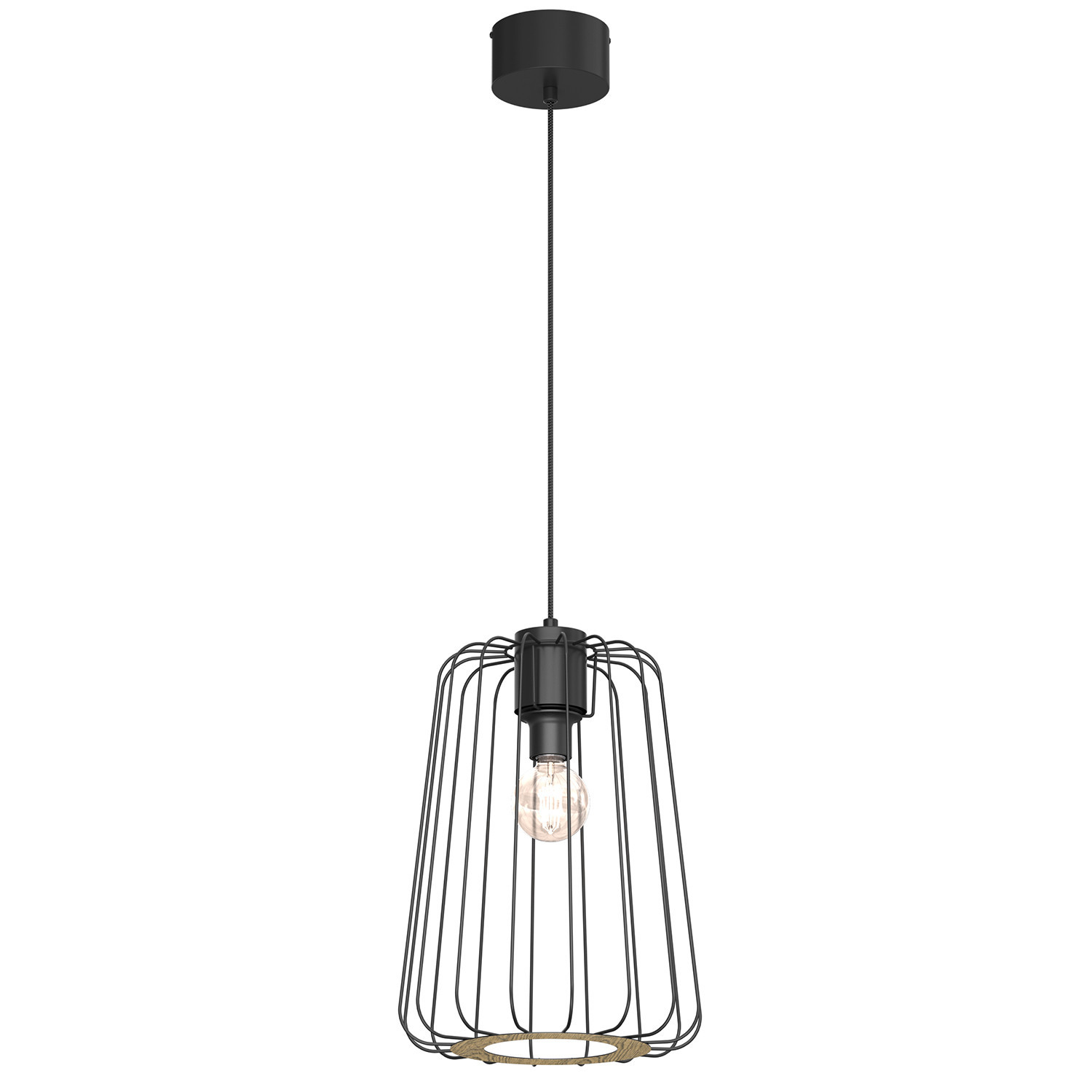 Lampa wisząca czarny matowy Trad 1xE27x15W wym: 135x28x28 cm Luminex