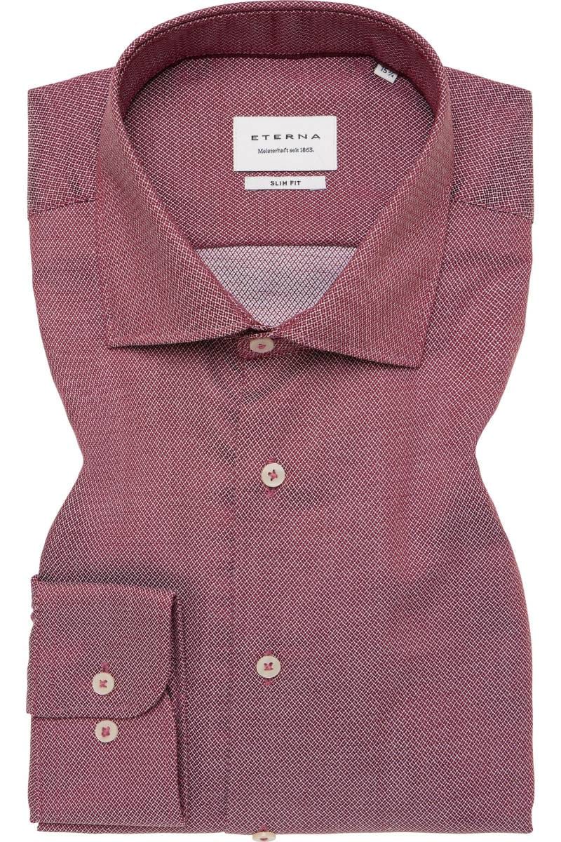 ETERNA Slim Fit Hemd weinrot, Strukturiert