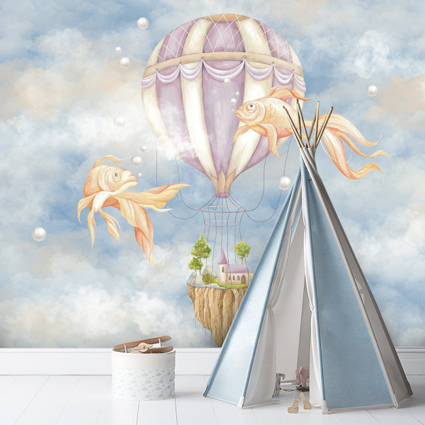 Feeby Fototapeta, dla dzieci Balon dom ryby 150x105