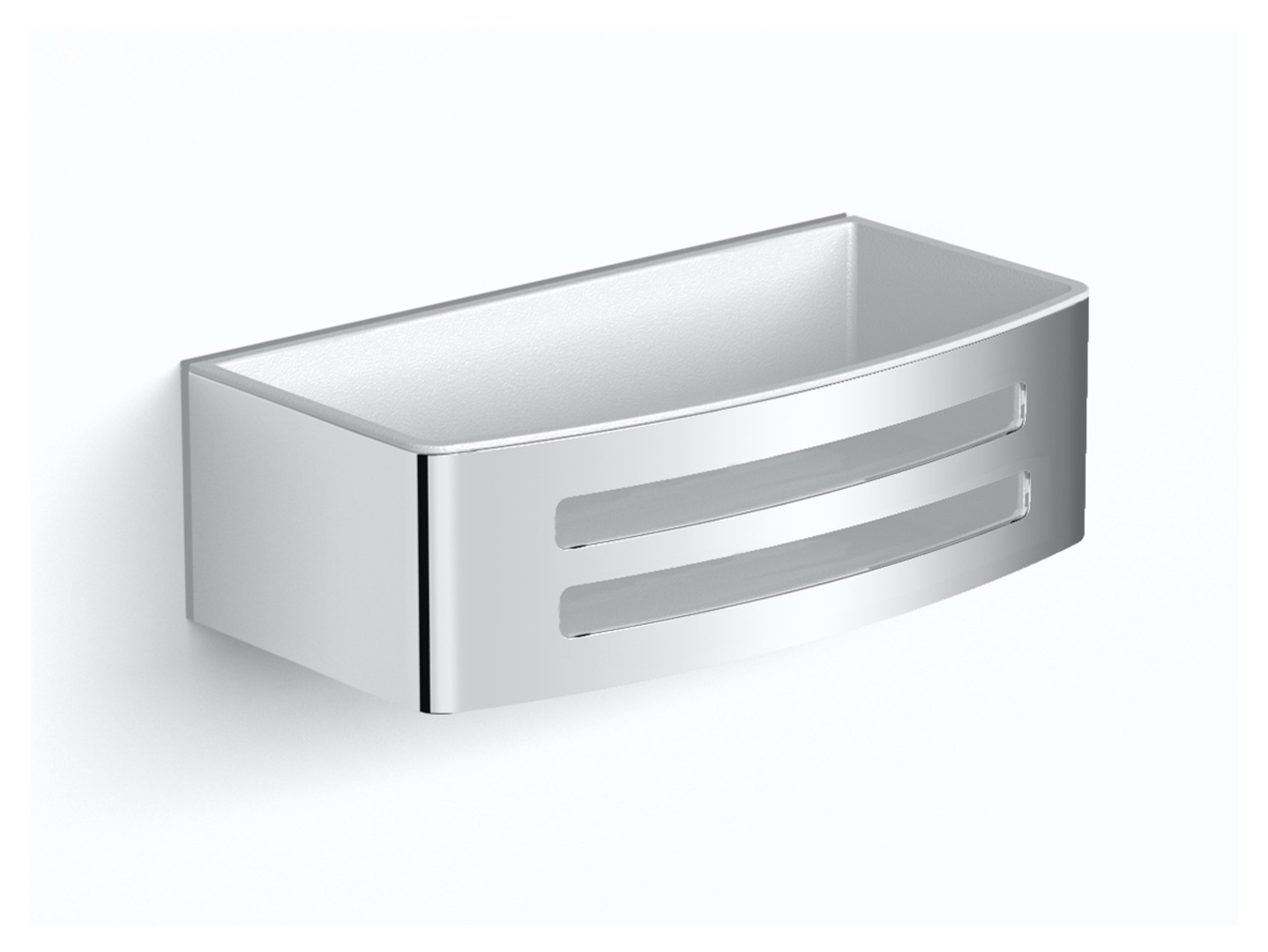 Koszyk łazienkowy narożny pod prysznic 22x11x6 cm stal polerowana Stella