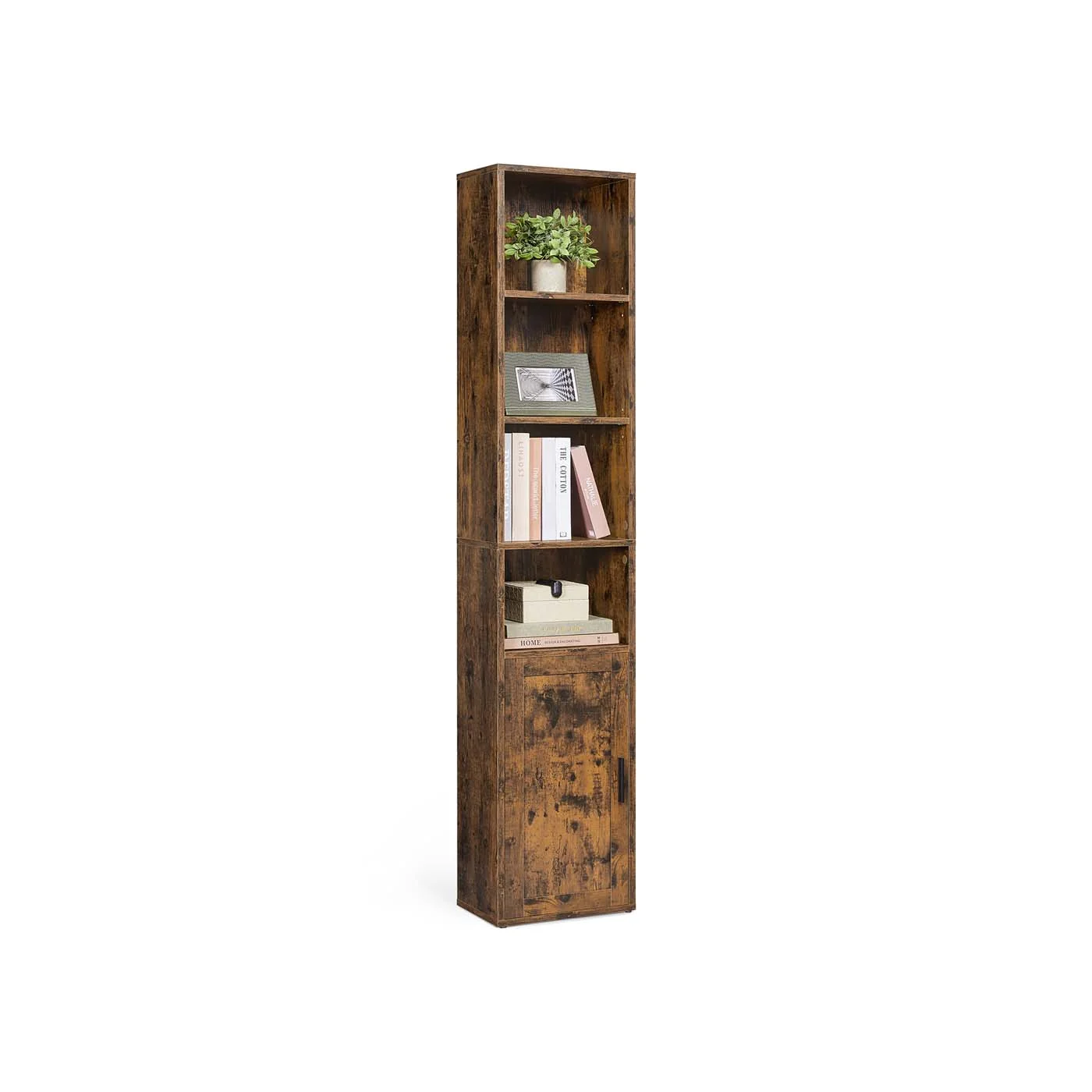 Custos Collection - Bibliothèque haute avec porte et étagères ouvertes